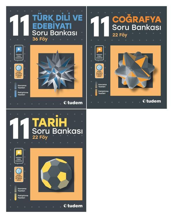 Tudem 11. Sınıf Sözel Soru Bankası Seti 3 Kitap 2023 - Tudem Yayınları - Ders Kitapları - Image 1