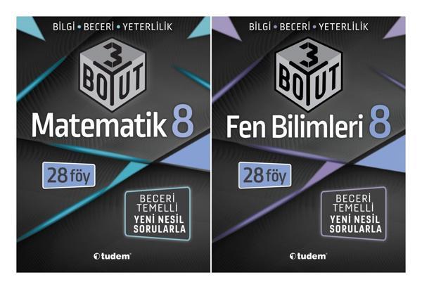 Tudem 8. Sınıf Matematik + Fen Bilimleri 3 Boyut Seti 2 Kitap 2023 - Tudem Yayınları - Ders Kitapları - Image 1