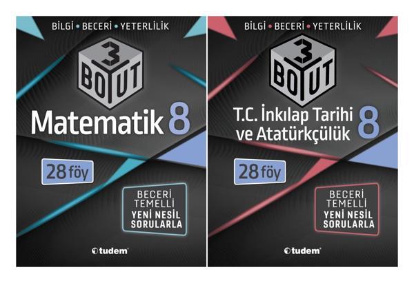 Tudem 8. Sınıf Matematik + İnkılap Tarihi 3 Boyut Seti 2 Kitap 2023 - Tudem Yayınları - Ders Kitapları - Image 1
