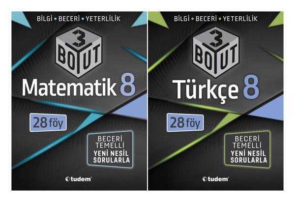 Tudem 8. Sınıf Matematik + Türkçe 3 Boyut Seti 2 Kitap 2023 - Tudem Yayınları - Ders Kitapları - Image 1