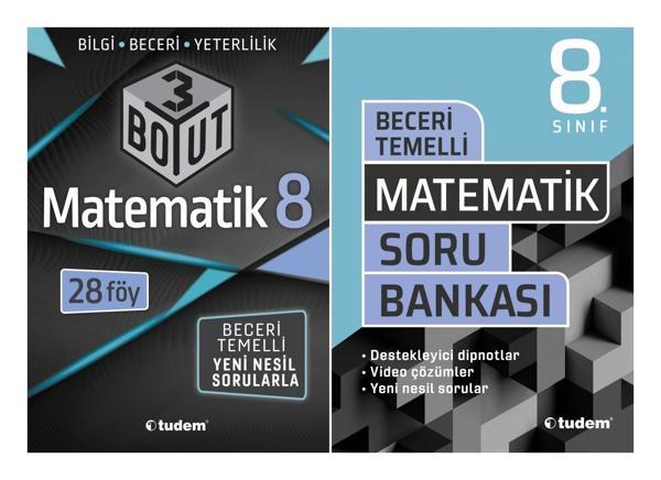 Tudem 8. Sınıf Matematik 3 Boyut + Beceri Temelli Soru Seti 2 Kitap 2023 - Tudem Yayınları - Ders Kitapları - Image 1