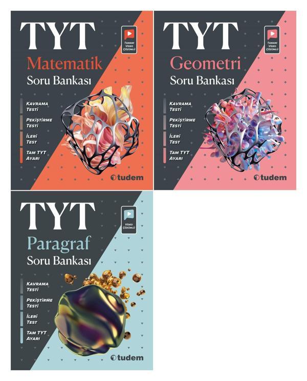 Tudem Tyt Matematik + Geometri + Paragraf Soru Bankası Seti 3 Kitap 2023 - Tudem Yayınları - Ders Kitapları - Image 1