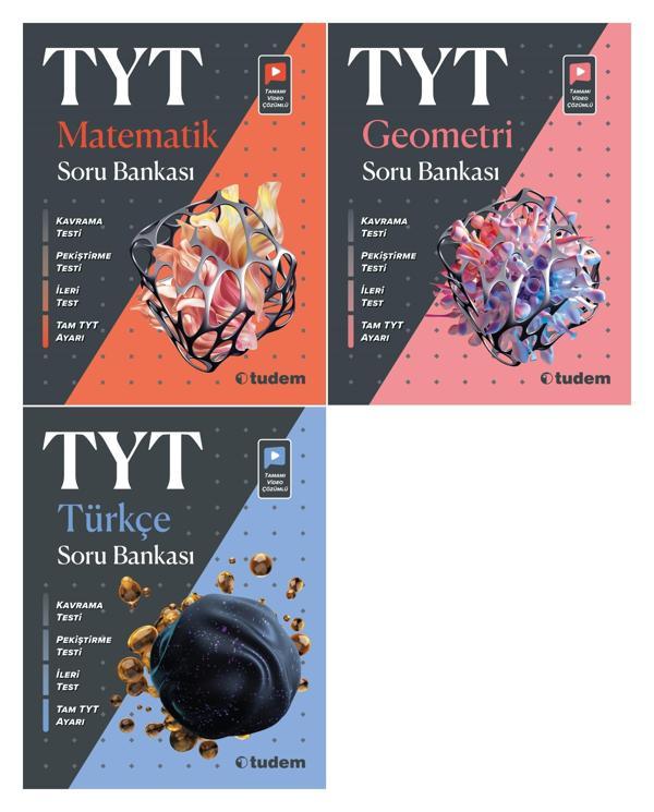 Tudem Tyt Matematik + Geometri + Türkçe Soru Bankası Seti 3 Kitap 2023 - Tudem Yayınları - Ders Kitapları - Image 1