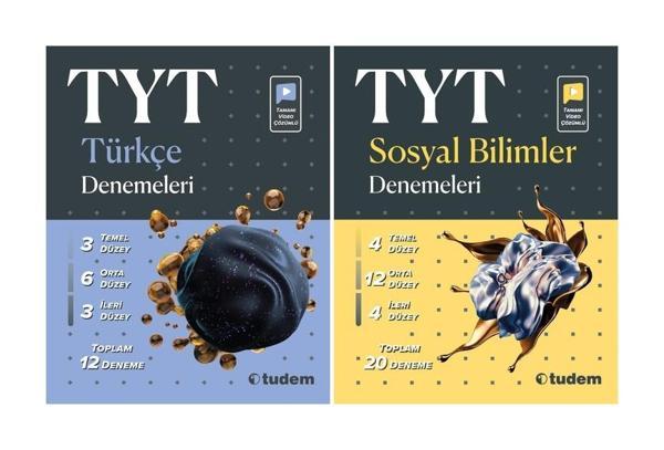 Tudem Tyt Türkçe + Sosyal Bilimleri Deneme Seti 2 Kitap 2023 - Tudem Yayınları - Ders Kitapları - Image 1