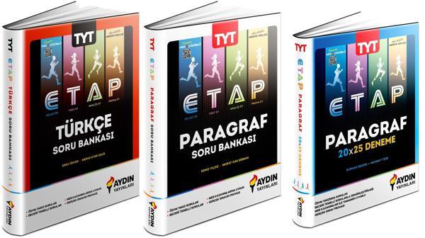 Aydın 2025 Tyt Etap Türkçe Soru + Paragraf Soru + Paragraf Deneme Seti 3 Kitap - Aydın Yayınları - Image 1