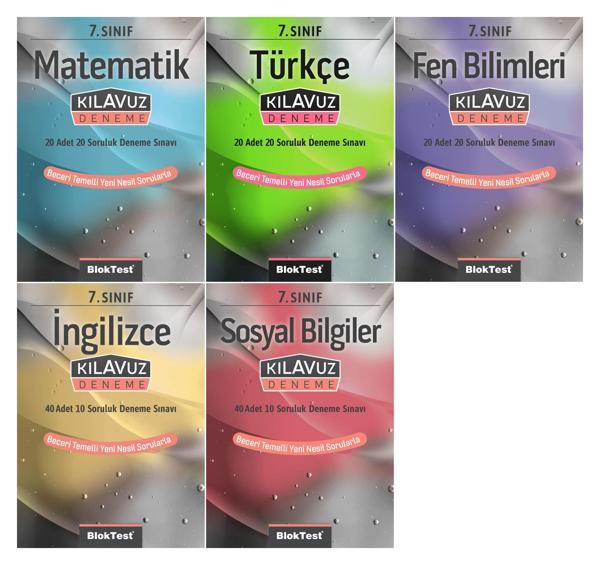 Bloktest 7. Sınıf Kılavuz Deneme Seti 5 Kitap 2023 - Bloktest Yayınları - Image 1