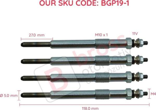 Citroen Peugeot Fiat İçin 4 Adet Isıtma Bujisi GX117, 0100226492 - Image 1