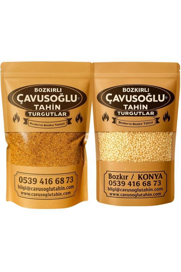 Bozkırlı Çavuşoğlu Odun Ateşinde Kavrulmuş Susam 500g + Kavrulmamış Beyaz Çiğ Susam 500g - Image 1