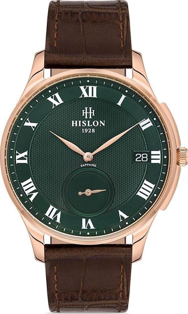 Hislon Cl120R-15Kr Deri Kordon Yeşil Kadran Erkek Kol Saati - Yeni Sezon - Image 1