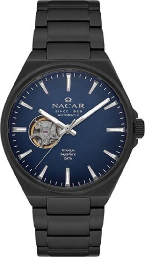 Nacar NC33-258378-BLM Siyah Metal Band Erkek Kol Saati - Image 1
