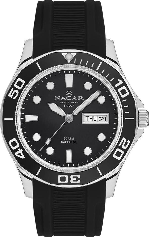 Nacar NC34-29B509-ABS1 Siyah Silikon Erkek Kol Saati - Image 1