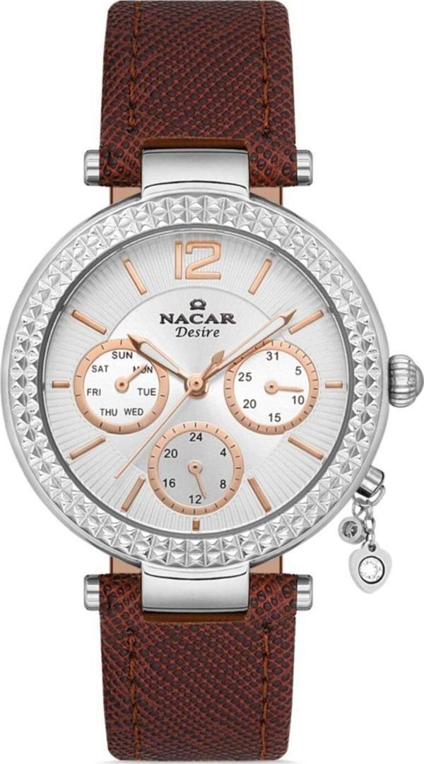 Nacar NC10-3931024-ASL2 Kahverengi Hakiki Deri Kadın Kol Saati - Image 1