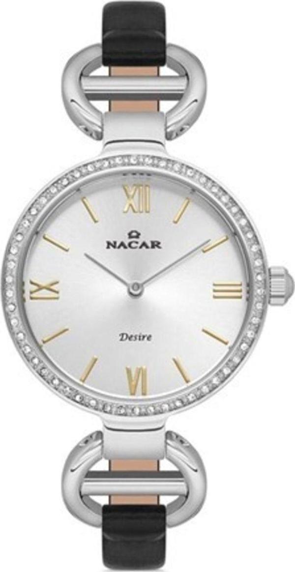 Nacar NC10-3931013-ASCL1S Siyah Hakiki Deri Kadın Kol Saati - Image 1