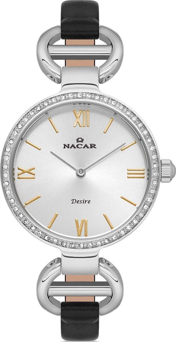 Nacar NC10-3931013-ASRL1S Siyah Hakiki Deri Kadın Kol Saati - Image 1