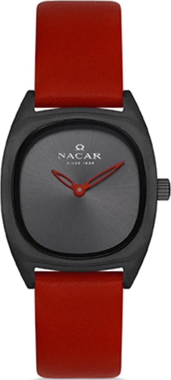Nacar NC17-3920579-GGL4 Kırmızı Hakiki Deri Kadın Kol Saati - Image 1
