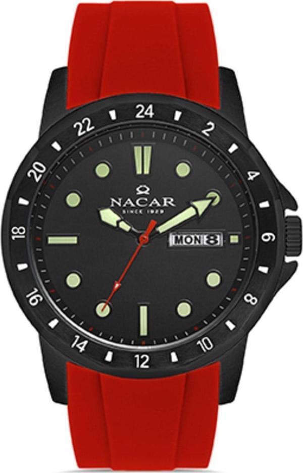 Nacar NC21-297208-BBS4 Kırmızı Silikon Erkek Kol Saati - Image 1