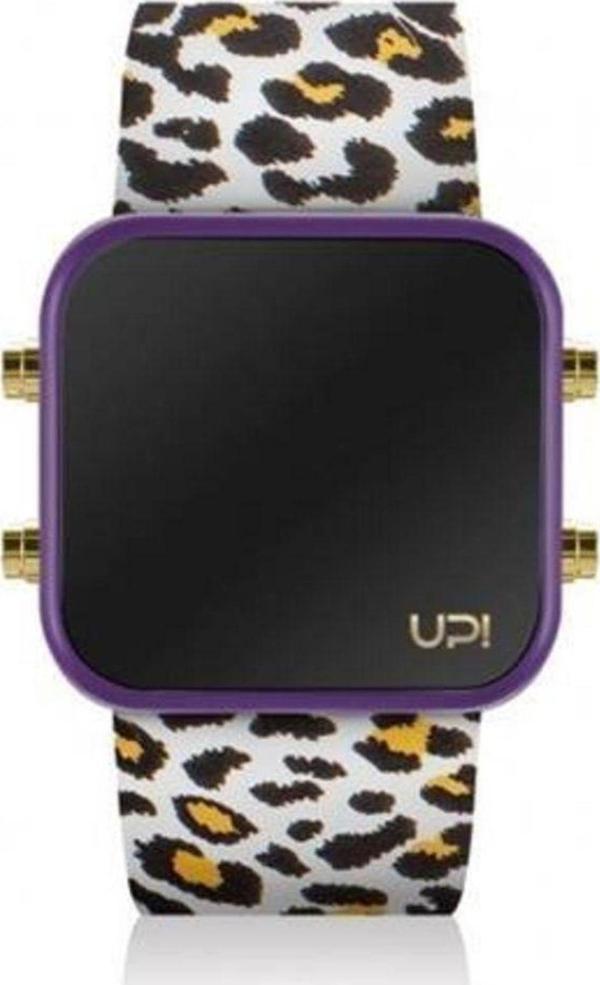 Up! Watch Led Mını Gold Uyumlu Purple&Leopard Unisex Kol Saati - Image 1