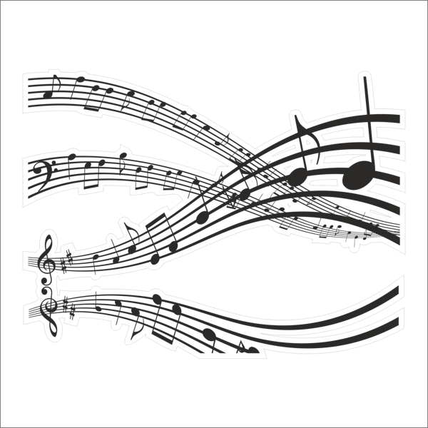MÜZİK NOTASI FOLYO STİCKER 50cm Uzunluk - Image 1