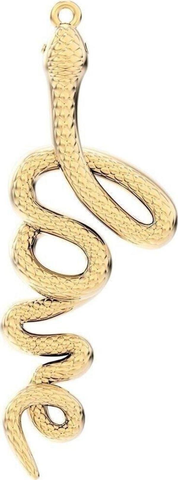 Chocli 18 Ayar Altın Kaplama Love Snake Kolye - Image 1