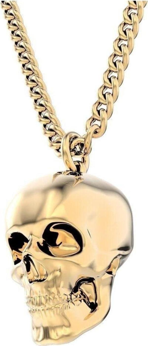 Chocli 18 Ayar Altın Kaplama Skull Kolye - Image 1