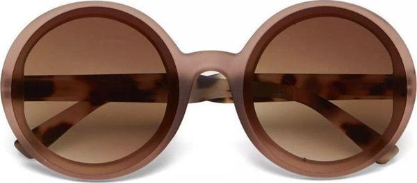 Okkia Monica Unisex Büyük Yuvarlak  Güneş Gözlüğü Havana Pembesi - Image 1