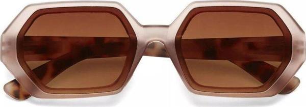 Okkia Andrea Altıgen Unisex  Güneş Gözlüğü Pembe Havana - Image 1