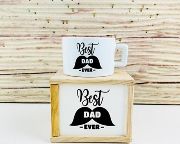 Ahşap Kutunda Best Dad Kupa Bardak - Image 1