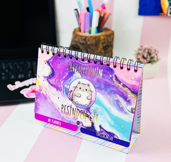 Hayallerinin Peşinden Git Tasarımlı Yeni Nesil Masa Üsü Planner 2 Sayfa Sticker - Image 1