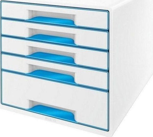 Leitz 5214 WOW Metalik Mavi 5 Çekmeceli Evrak Rafı - Image 1