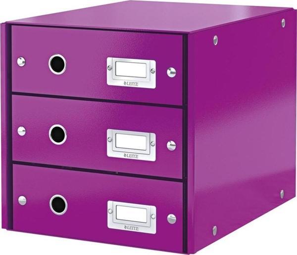 Leitz 6048 Üç Çekmeceli Evrak Rafı WOW Metalik Mor - Image 1