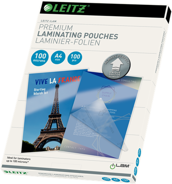 Leitz 7480 Laminasyon Poşeti A4 / 100 Mikron (100 lü Paket) - Image 1