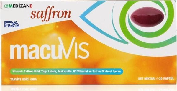 Medizane Sağlıklı Göz MacuVIS Saffron Gıda Takviyesi - 30 Kapsül - Image 1