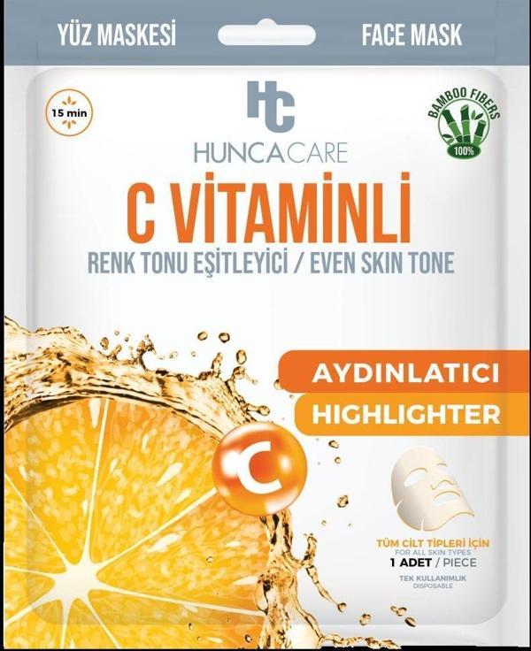 HUNCA CARE C VİTAMİNLİ KAĞIT YÜZ MASKE – RENK TONU EŞİTLEYİCİ / EVEN SKIN TONE - Image 1