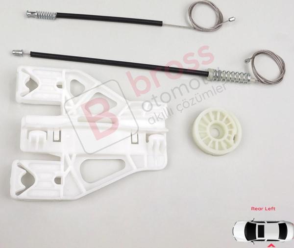 Audi A1 MK1 8X 2010-2019 5-Kapı Hatchback Sportback 8X4839461 İçin Arka Sol Cam Kriko Tamir Seti - Image 1