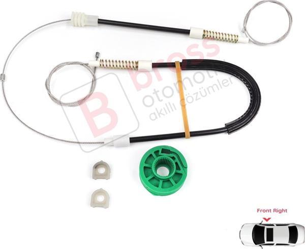Audi A6 C4 4A 1994-1998 100 C4 4A 4/5 Kapı 4A0837462 İçin Elektrikli Ön Sağ Cam Kriko Tamir Seti - Image 1