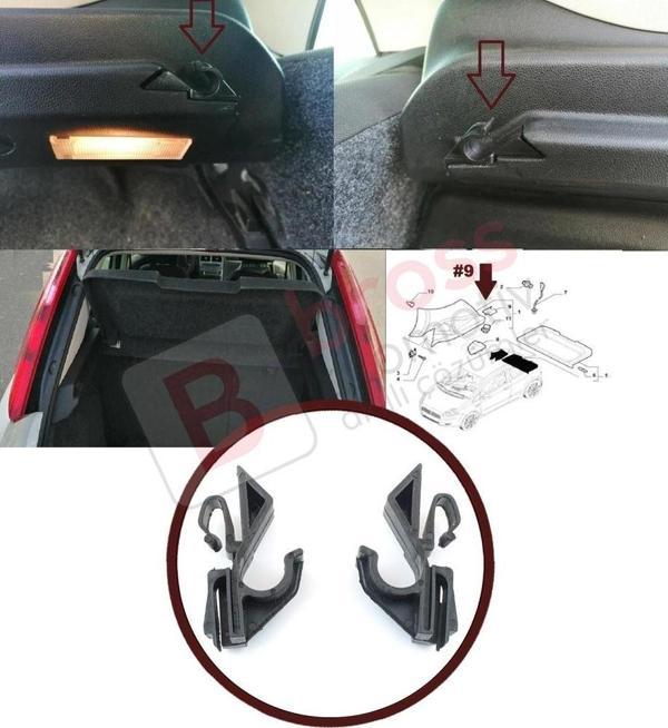 Fiat Doblo Fiorino Punto Stilo Nemo Bipper için Bagaj Perde Klipsi 71719952 - Image 1