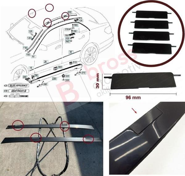 BSR555 1 Mercedes E W212 İçin 4 Adet Tavan Oluk Çıtası Port Bagaj Kapağı 2126902882 96*30 mm - Image 1