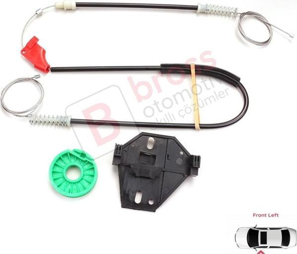 VW Transporter T4 Eurovan Caravelle 1990-2003 7D0959801 İçin Elektrikli Ön Sol Cam Kriko Tamir Seti - Image 1