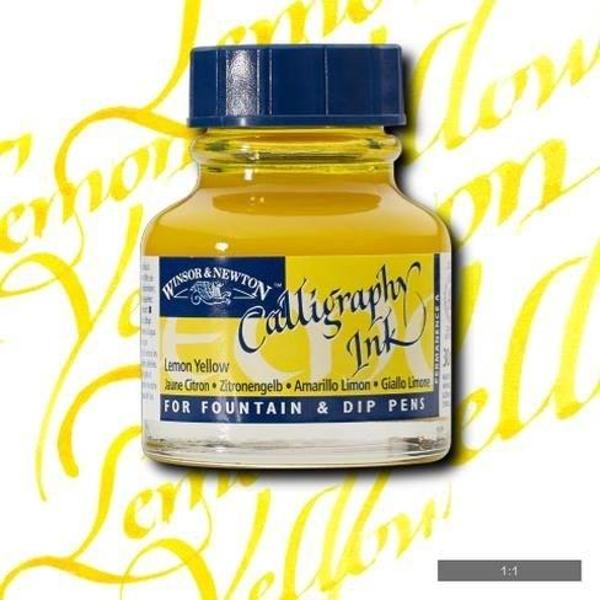 Winsor & Newton Kaligrafi Mürekkebi 30 ml. 345 LEMON YELLOW - Image 1