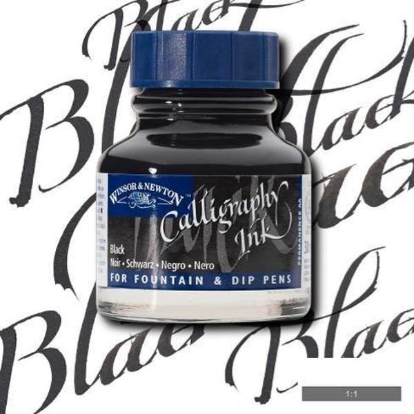 Winsor & Newton Kaligrafi Mürekkebi 30 ml. 030 BLACK - Image 1
