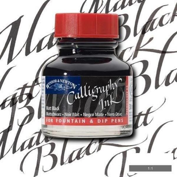 Winsor & Newton Kaligrafi Mürekkebi 30 ml. MATT BLACK - Image 1