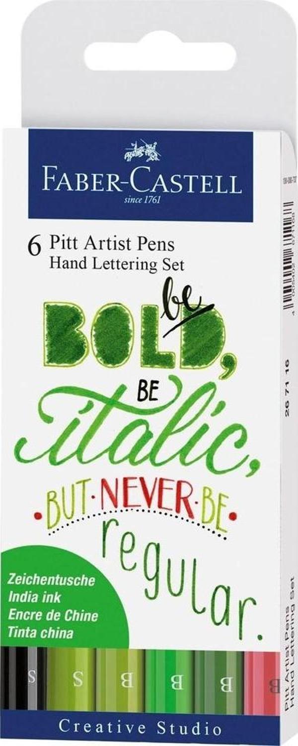Faber-Castell Pitt Kaligrafi Seti Yeşil 6'lı 267117 - Image 1