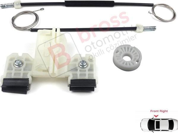 Skoda Fabia MK2 5J MG 542 545 2006-2014 5-Kapı 5J1837402 İçin Elektrikli Ön Sağ Cam Kriko Tamir Seti - Image 1