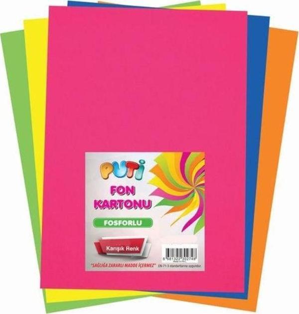 Puti Fosforlu Fon Kartonu 25x35 cm. 10'lu Paket - Image 1
