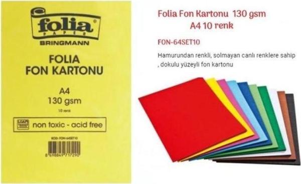 Folia Fon Kartonu 130 gr A4 10 Renk - Image 1
