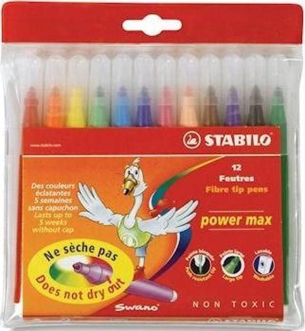 Stabilo Power Max XL Keçeli Boya 12 Renk - Image 1