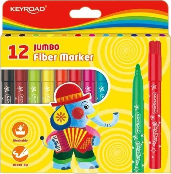 Keyroad Jumbo Keçeli Boya Kalemi 12 Renk - Image 1