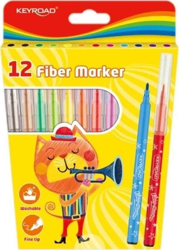 Keyroad Keçeli Boya Kalemi 12 Renk - Image 1