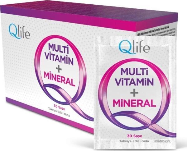 Qlife Multivitamin + Mineral Ahududu Aromalı 30 Saşe - Image 1