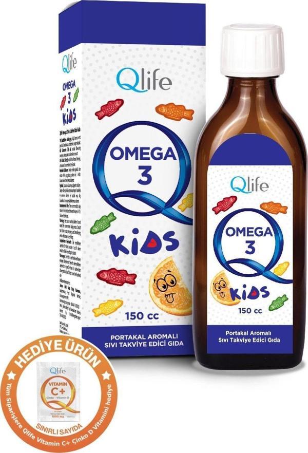 Qlife Omega 3 Kids Balık Yağı Şurup Portakal Aromalı 150 Ml - Image 1